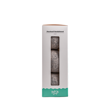 Patchouli Sandalwood Wool Dryer Balls (Set of 3)
